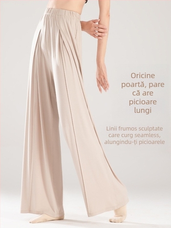 Pantaloni de dans cu croială largă pentru femei, vară, viscoză 95% și elastan 5%, dans modern