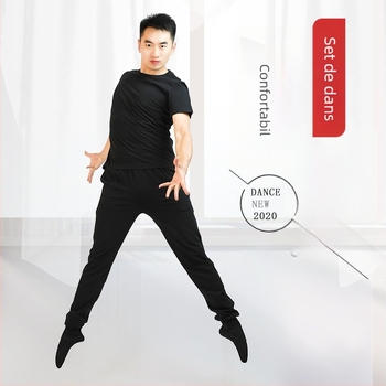 Set pentru dans modern masculin: top și pantaloni, 95% bumbac, pentru toate anotimpurile, reprezentații pe scenă.