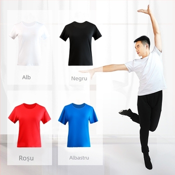 Set pentru dans modern masculin: top și pantaloni, 95% bumbac, pentru toate anotimpurile, reprezentații pe scenă.