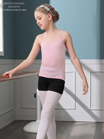 Leotard pentru copii cu bretele, pentru balet și dans chinezesc, top de bază, material modal cu 92,5% viscose