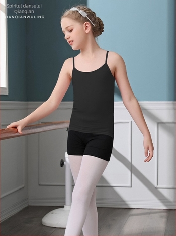 Leotard pentru copii cu bretele, pentru balet și dans chinezesc, top de bază, material modal cu 92,5% viscose