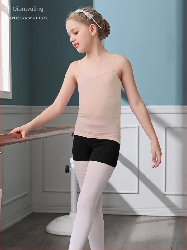 Leotard pentru copii cu bretele, pentru balet și dans chinezesc, top de bază, material modal cu 92,5% viscose