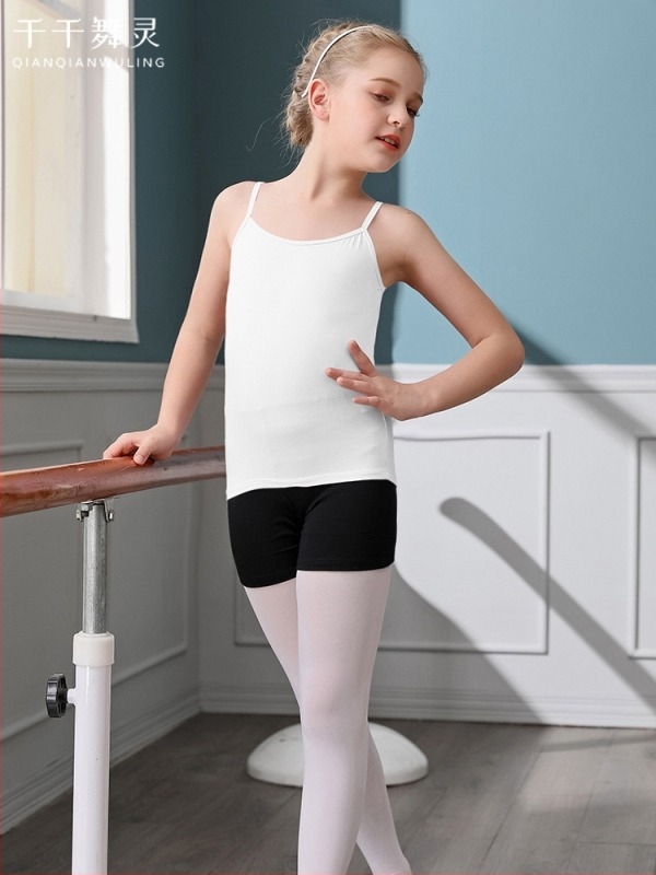 Leotard pentru copii cu bretele, pentru balet și dans chinezesc, top de bază, material modal cu 92,5% viscose