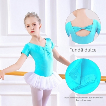 Ținută de vară pentru dans pentru fete - Bumbac cu Lycra (95% bumbac), țesătură șlefuită, pentru copii peste 8 ani (>140 cm)