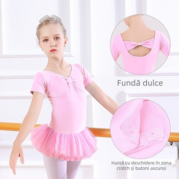 Ținută de vară pentru dans pentru fete - Bumbac cu Lycra (95% bumbac), țesătură șlefuită, pentru copii peste 8 ani (>140 cm)