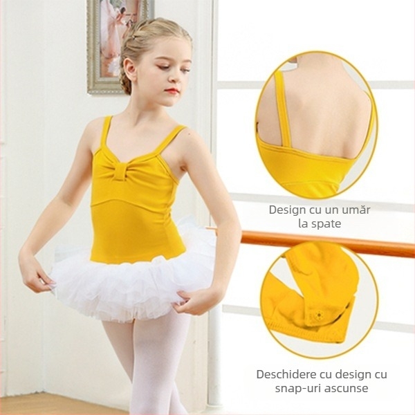 Ținută de vară pentru dans pentru fete - Bumbac cu Lycra (95% bumbac), țesătură șlefuită, pentru copii peste 8 ani (>140 cm)