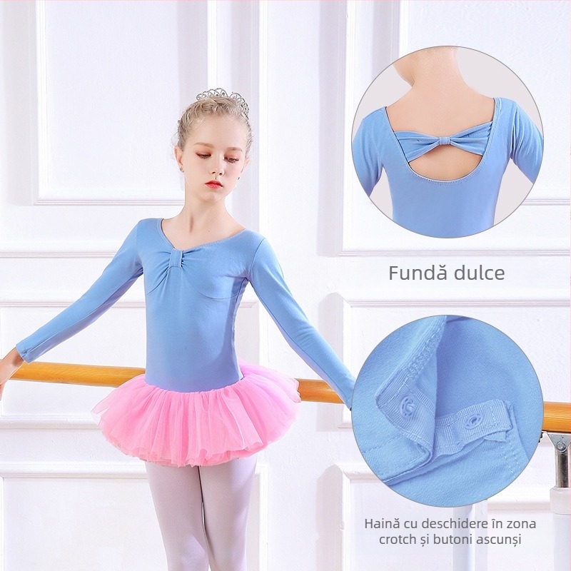 Ținută de vară pentru dans pentru fete - Bumbac cu Lycra (95% bumbac), țesătură șlefuită, pentru copii peste 8 ani (>140 cm)