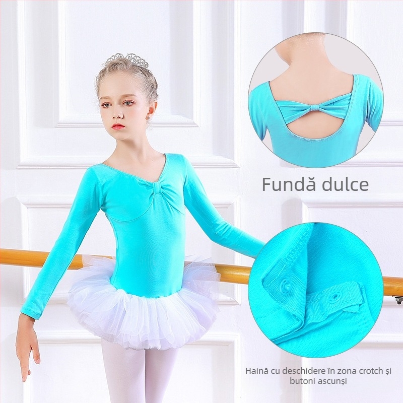 Ținută de vară pentru dans pentru fete - Bumbac cu Lycra (95% bumbac), țesătură șlefuită, pentru copii peste 8 ani (>140 cm)