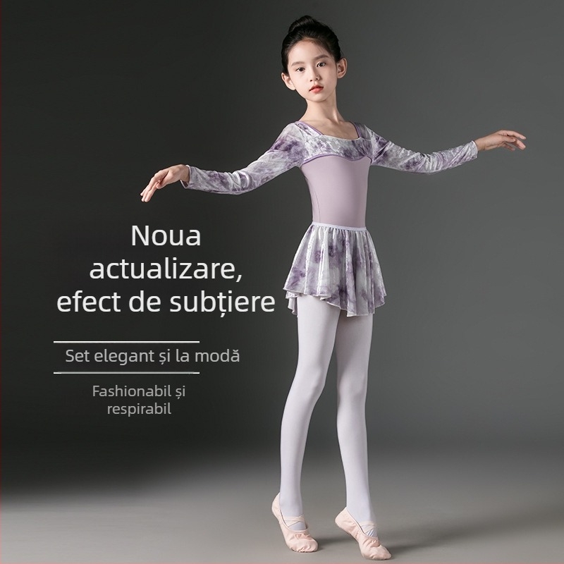Îmbrăcăminte de dans pentru copii, cu mâneci lungi, pentru reprezentații (Material principal: Modal 30%; Sezon: Toamnă 2024; Stil: Modern minimalist; Nivel de securitate: Categoria B)