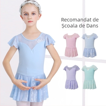 Costum de balet pentru copii, unic pentru vară, din bumbac 93,5%, vârsta 3-8 ani