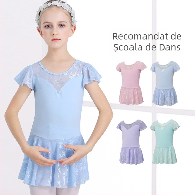 Costum de balet pentru copii, unic pentru vară, din bumbac 93,5%, vârsta 3-8 ani