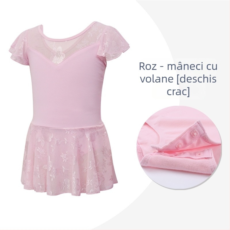 Costum de balet pentru copii, unic pentru vară, din bumbac 93,5%, vârsta 3-8 ani