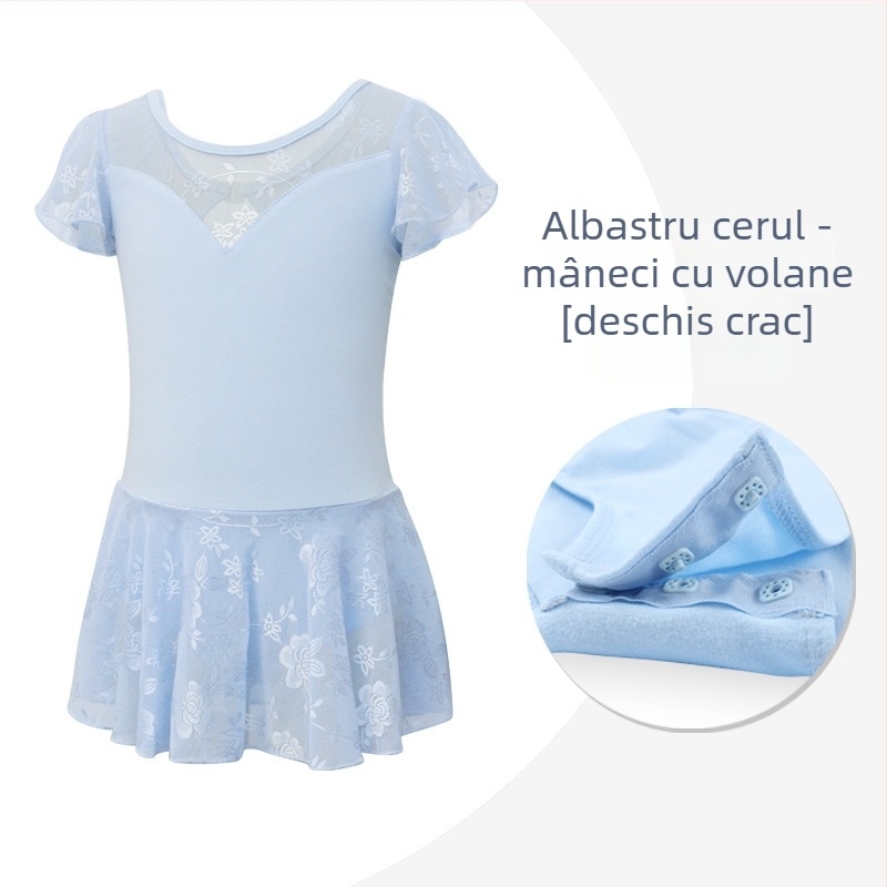 Costum de balet pentru copii, unic pentru vară, din bumbac 93,5%, vârsta 3-8 ani