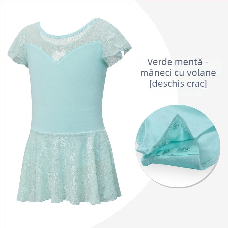 Costum de balet pentru copii, unic pentru vară, din bumbac 93,5%, vârsta 3-8 ani