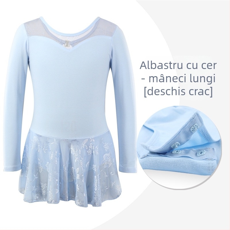 Costum de balet pentru copii, unic pentru vară, din bumbac 93,5%, vârsta 3-8 ani