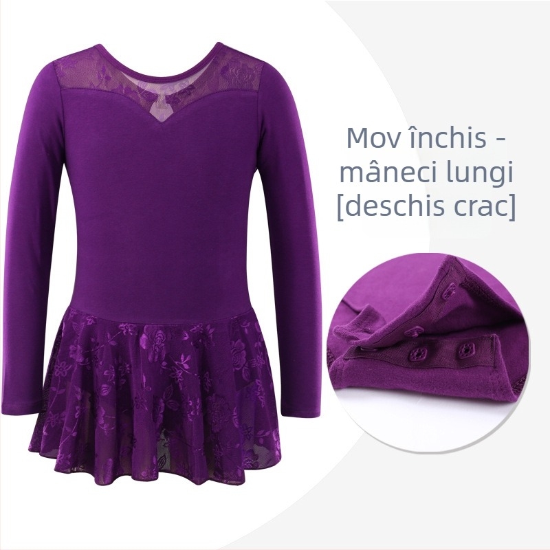 Costum de balet pentru copii, unic pentru vară, din bumbac 93,5%, vârsta 3-8 ani