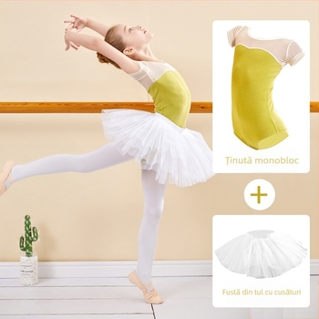 Rochie de balet pentru fete, vară - bumbac elastic 95%, țesătură moale, AQL 2.5, pentru copii 8+ ani