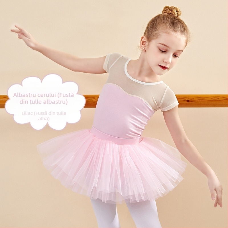 Rochie de balet pentru fete, vară - bumbac elastic 95%, țesătură moale, AQL 2.5, pentru copii 8+ ani