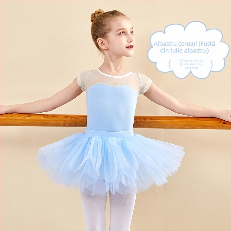 Rochie de balet pentru fete, vară - bumbac elastic 95%, țesătură moale, AQL 2.5, pentru copii 8+ ani
