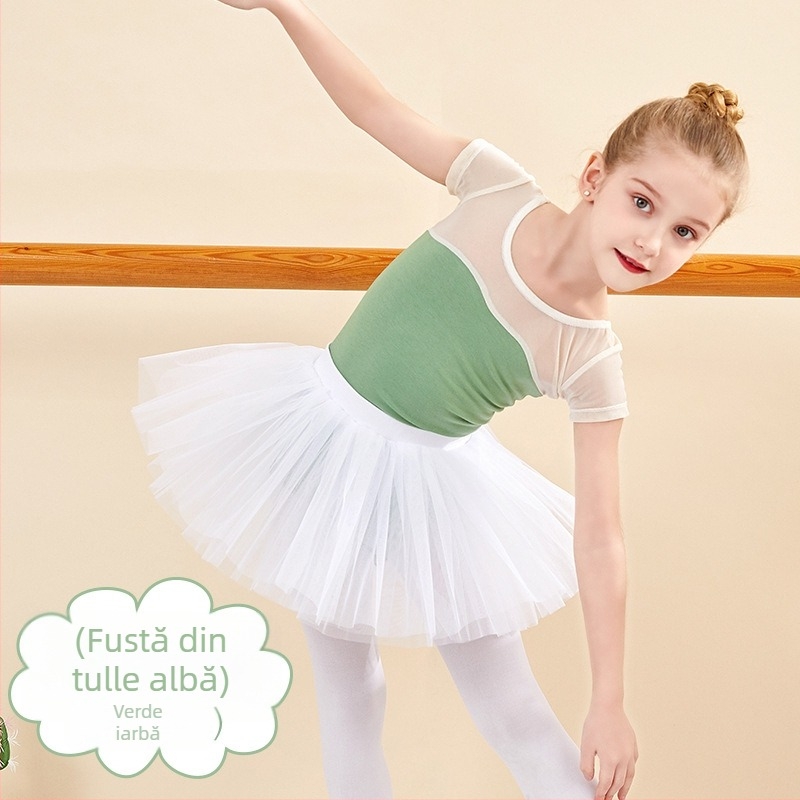 Rochie de balet pentru fete, vară - bumbac elastic 95%, țesătură moale, AQL 2.5, pentru copii 8+ ani