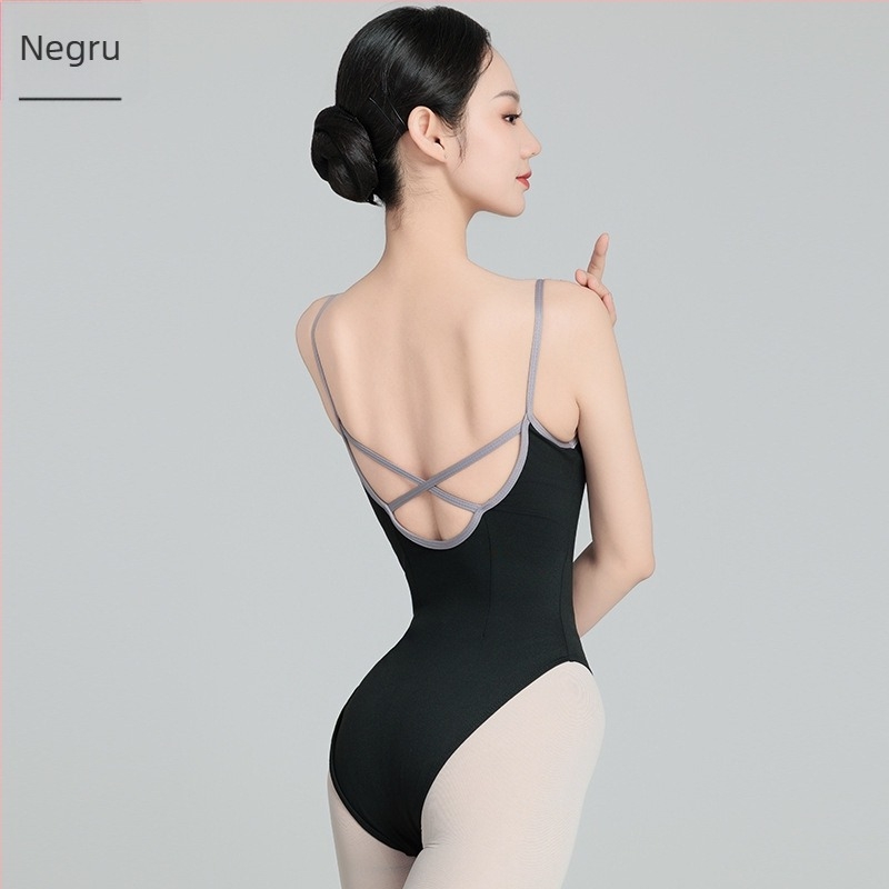 Body balet dintr-o singură piesă pentru femei adulte, cu gât înalt și fără spate; Material: nailon; Compoziție: poliester 86%; Captușeală: spandex; Potrivit pentru balet și gimnastică