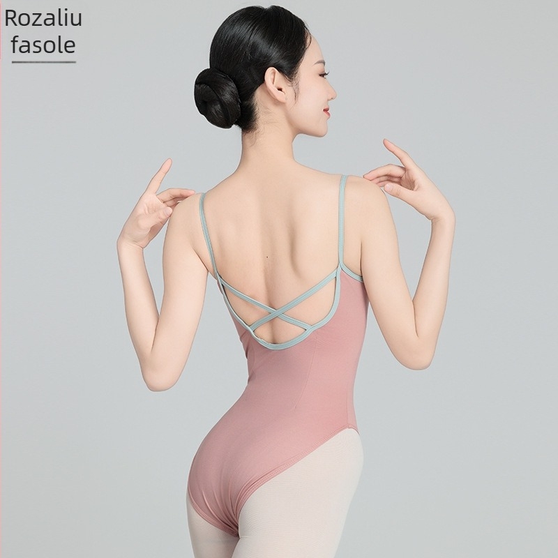 Body balet dintr-o singură piesă pentru femei adulte, cu gât înalt și fără spate; Material: nailon; Compoziție: poliester 86%; Captușeală: spandex; Potrivit pentru balet și gimnastică