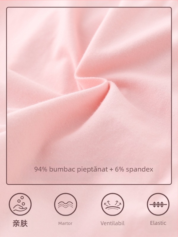 Rochie de balet pentru copii cu mâneci scurte și funda pe spate; material bumbac 94%; stil prințesă; pentru vârsta 3–8 ani; vară