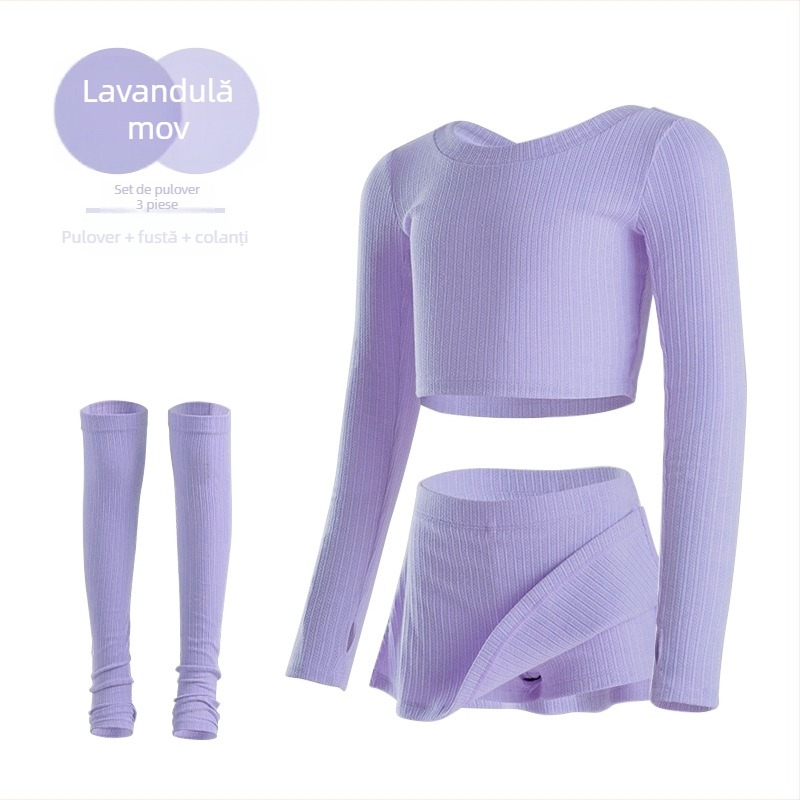 Top de antrenament balet pentru fete, stil chinezesc, bumbac-viscoză 10–20%, toamnă 2024