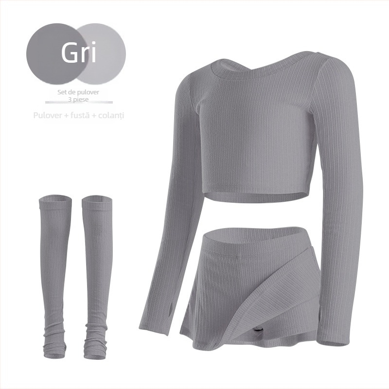 Top de antrenament balet pentru fete, stil chinezesc, bumbac-viscoză 10–20%, toamnă 2024