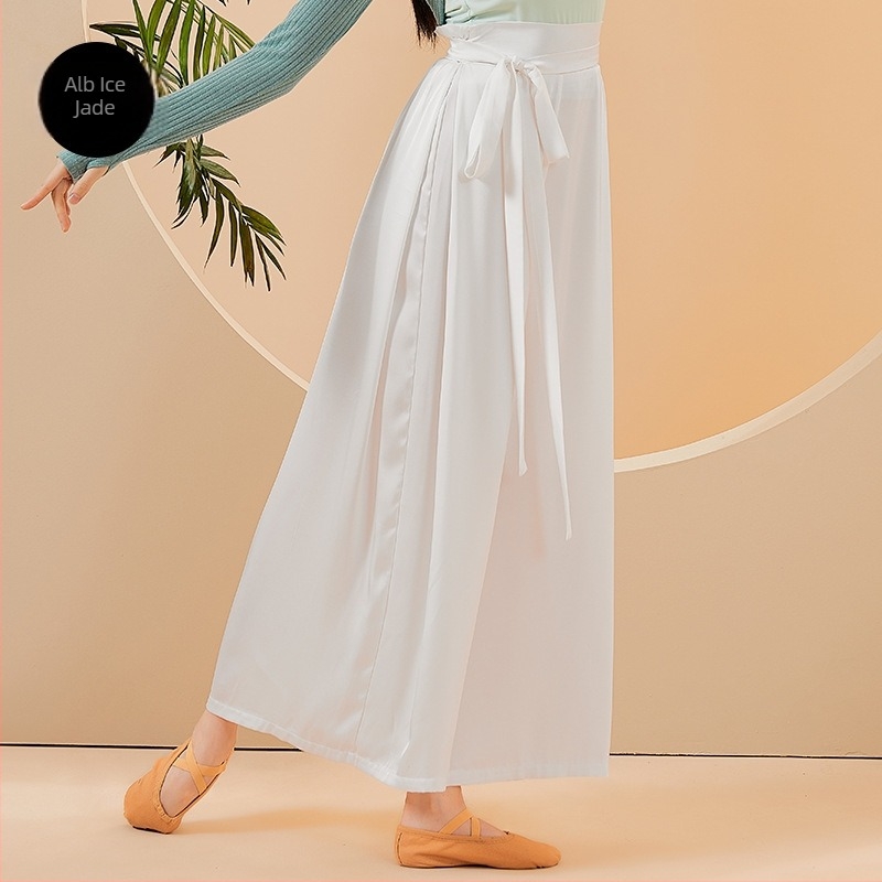 Pantaloni de dans modern pentru antrenament profesional, croială largă, voal chiffon, căptușeală 100% poliester, pentru femei adulte