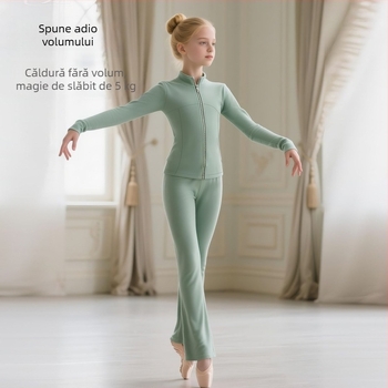 Set de dans pentru fete cu mâneci lungi, primăvara 2025, țesătură Tr, PVC 90–95%, stil chinezesc, retro literar