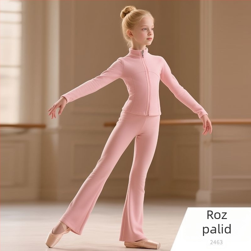 Set de dans pentru fete cu mâneci lungi, primăvara 2025, țesătură Tr, PVC 90–95%, stil chinezesc, retro literar