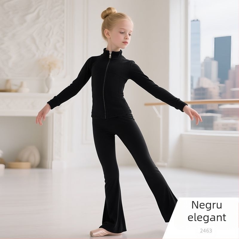 Set de dans pentru fete cu mâneci lungi, primăvara 2025, țesătură Tr, PVC 90–95%, stil chinezesc, retro literar