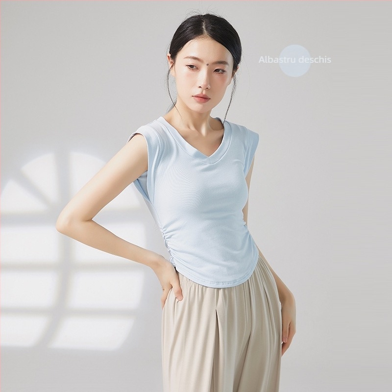 Top fără mâneci pentru dans modern, decolteu în V, țesătură viscoză 93%