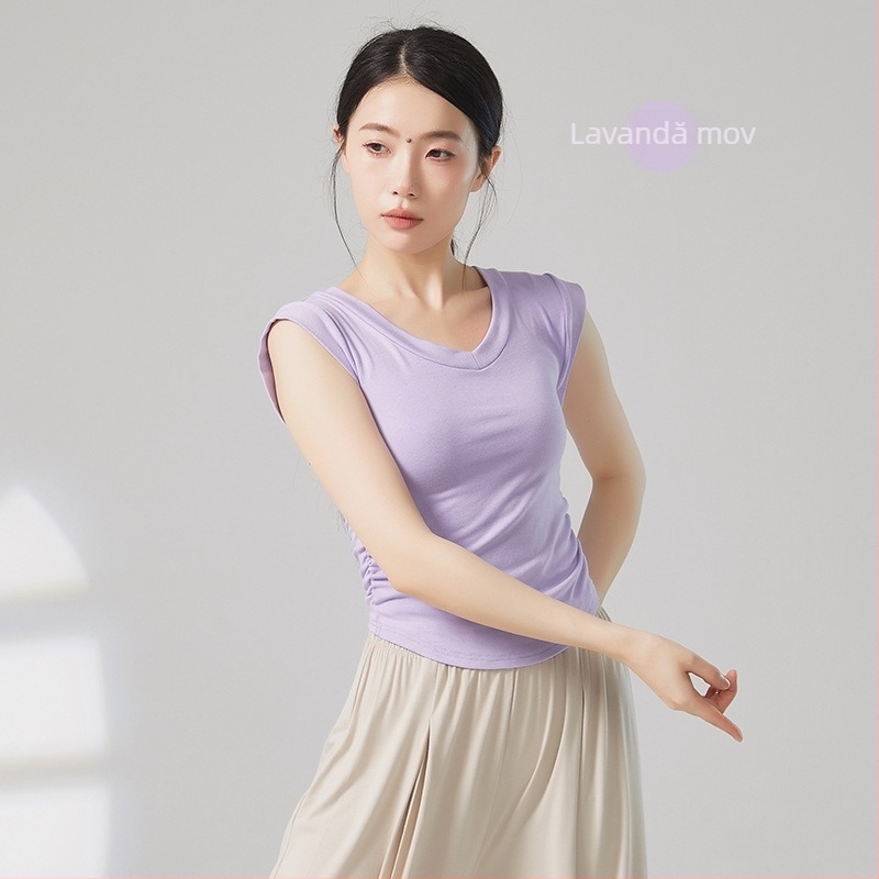 Top fără mâneci pentru dans modern, decolteu în V, țesătură viscoză 93%