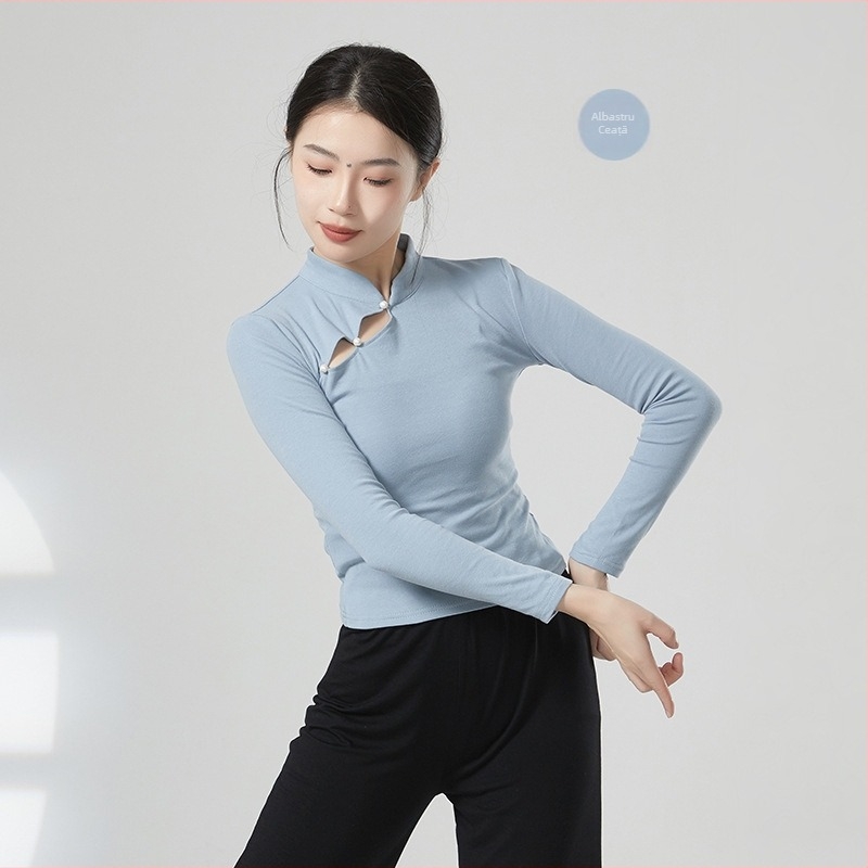 Top de dans pentru femei, pentru dans clasic chinezesc și dans modern, amestec bumbac-elastan