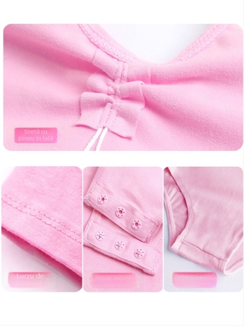 Costum de balet pentru copii, salopetă cu mânecă lungă pentru reprezentații și antrenamente, țesătură bumbac-elastan, 95% bumbac, stil prințesă