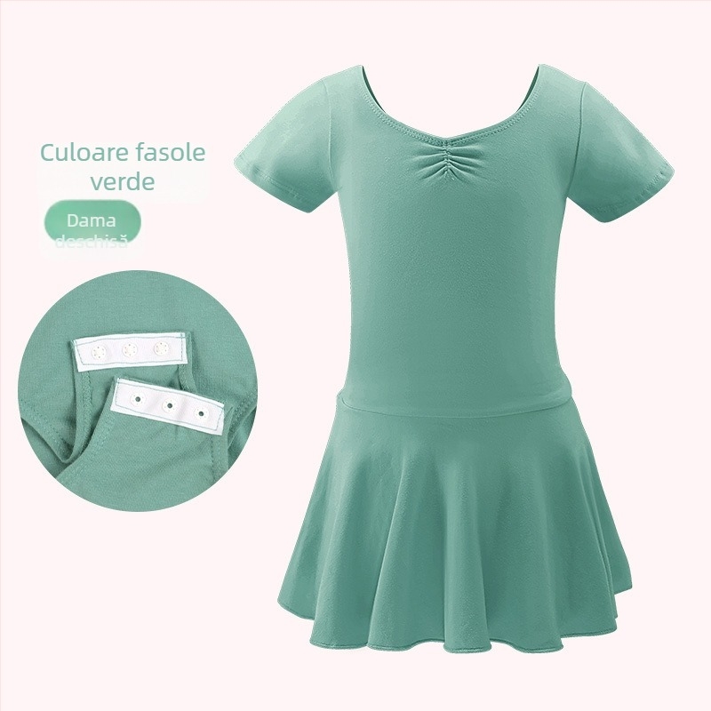 Costum de balet pentru copii, salopetă cu mânecă lungă pentru reprezentații și antrenamente, țesătură bumbac-elastan, 95% bumbac, stil prințesă