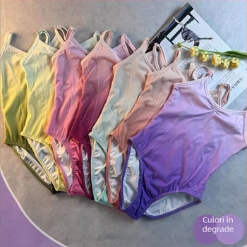 Body balet pentru copii – poliester 91–95% material principal, pentru fetițe 3–8 ani