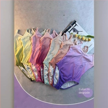Body balet pentru copii – poliester 91–95% material principal, pentru fetițe 3–8 ani