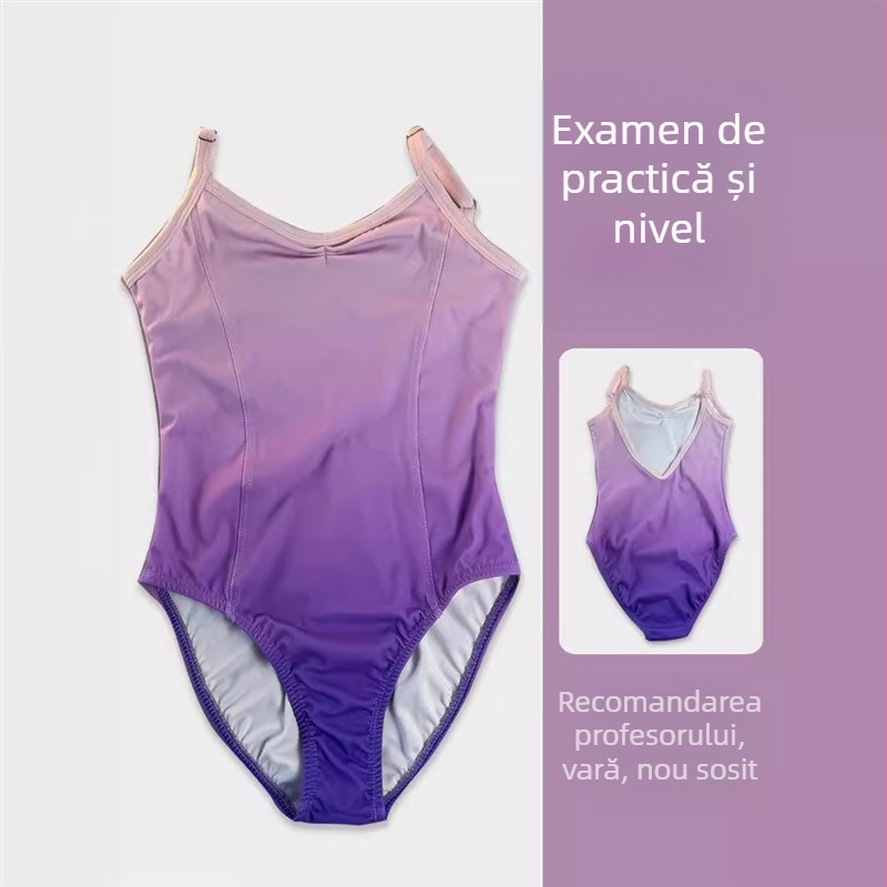 Body balet pentru copii – poliester 91–95% material principal, pentru fetițe 3–8 ani