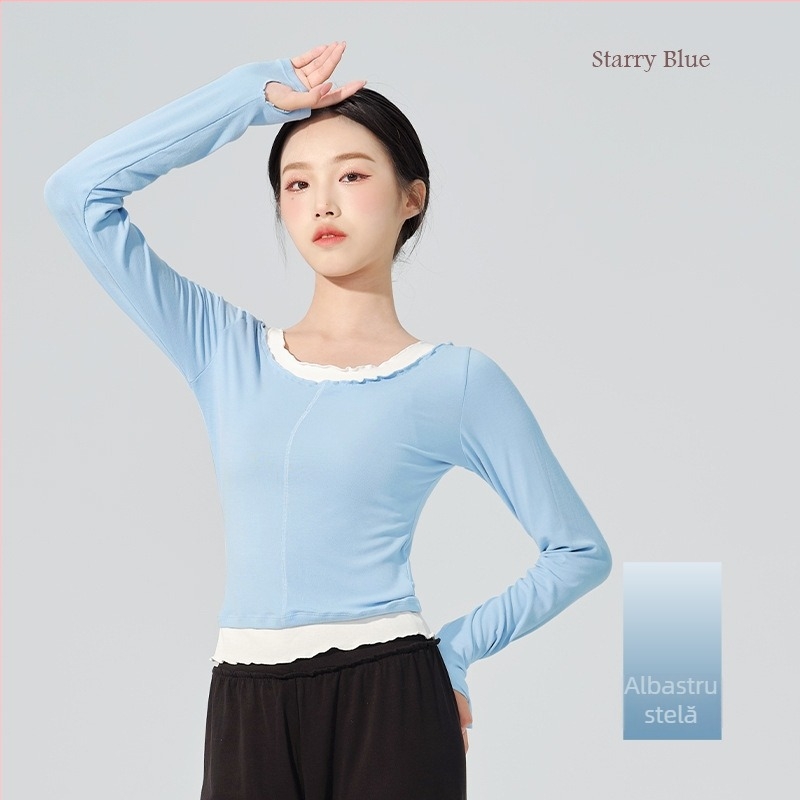 Top de antrenament pentru dans modern, femei, toamnă, adult, modal viscose 94%, balet și mișcare în dans.