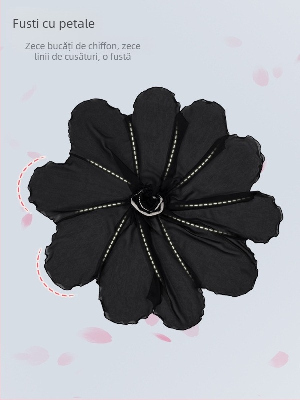 Fustă de balet pentru adulți – fustă midi din sifon, talie elastică, căptușeală poliester, potrivită pentru balet și dans modern (șifon midi, talie elastică, căptușeală poliester, 100% poliester)