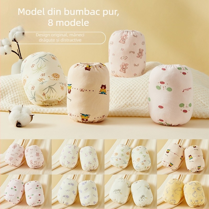 Protecții pentru mâneci pentru copii, din bumbac 100%, anti-murdărie, toamnă-iarnă, model desen animat, pentru vârstele 1-3 și 3-8