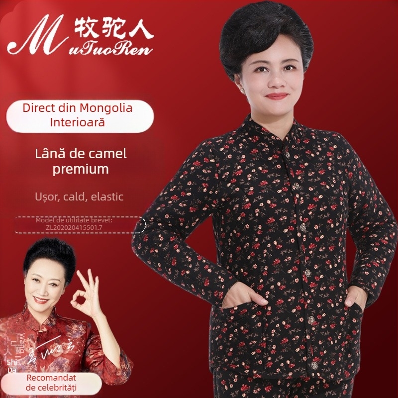 Palton din păr de cămilă, cu umplutură din puf și bumbac, căptușit cu fleece, lungime medie, model color-block, stil elegant retro