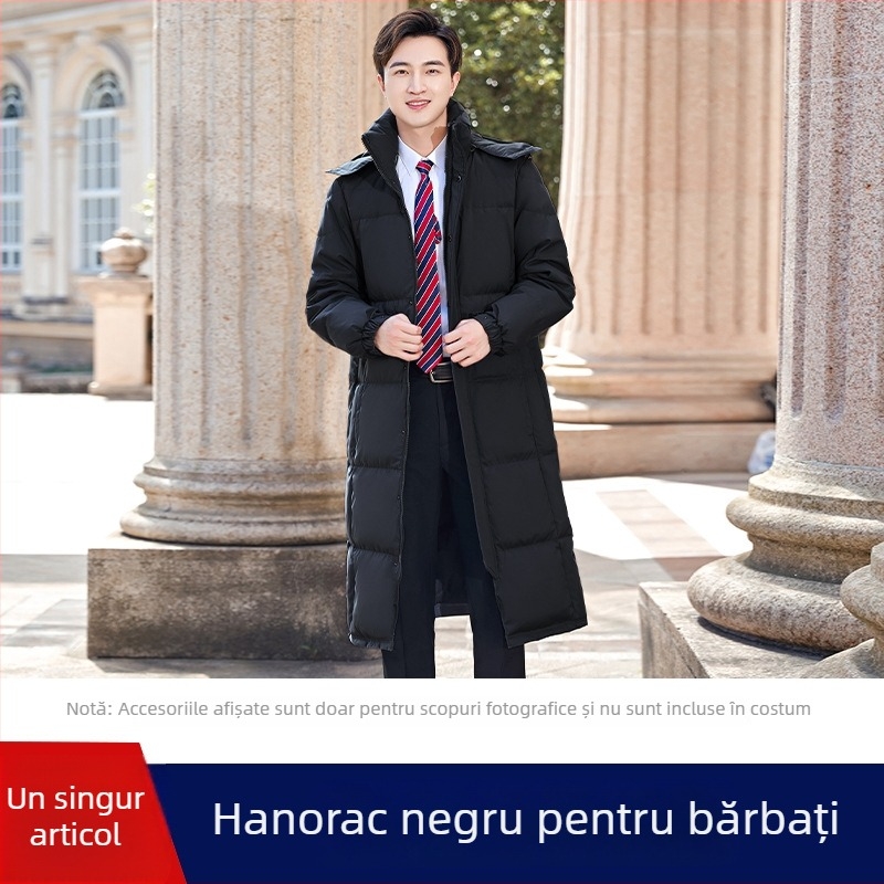 Geacă damă din puf cu guler înalt, fermoar, lungă, 81–85% puf de rață alb, umplere 101–200 g