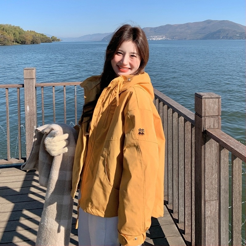 Geacă de puf pentru femei, cu glugă și fermoar, lungime medie, croială lejeră, umplutură din puf de gâscă alb 101–200 g