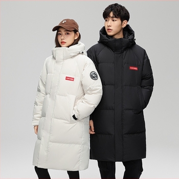 Geacă de iarnă pentru bărbați cu glugă, lungime medie, umplutură din puf de rață alb 50%, putere de umplere 600, căptușeală din poliester