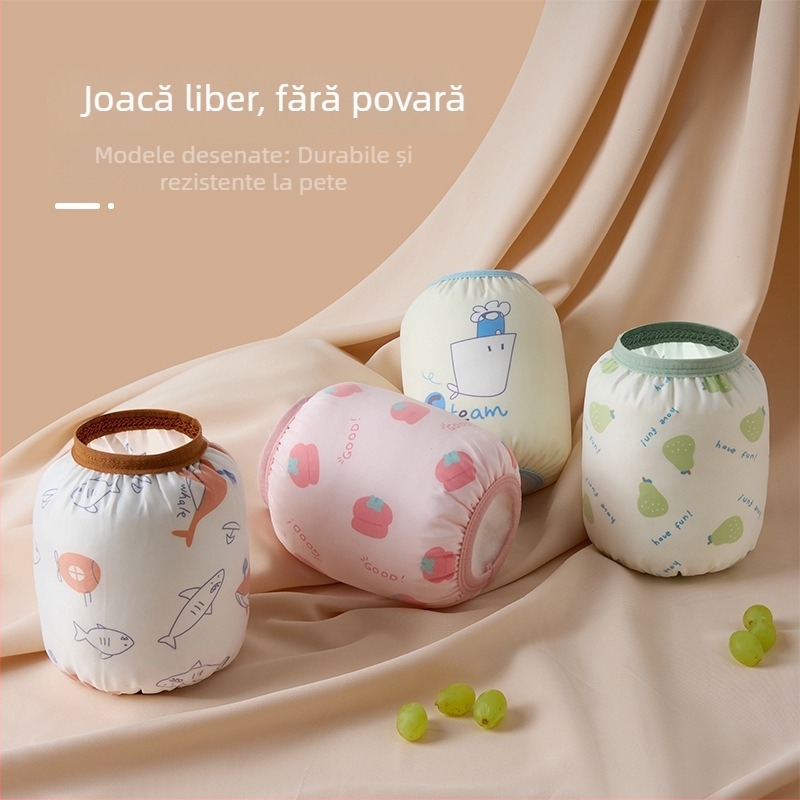 Manșete impermeabile pentru copii cu imprimeu cartoon, material nylon, stil coreean, pentru 1–8 ani, două perechi