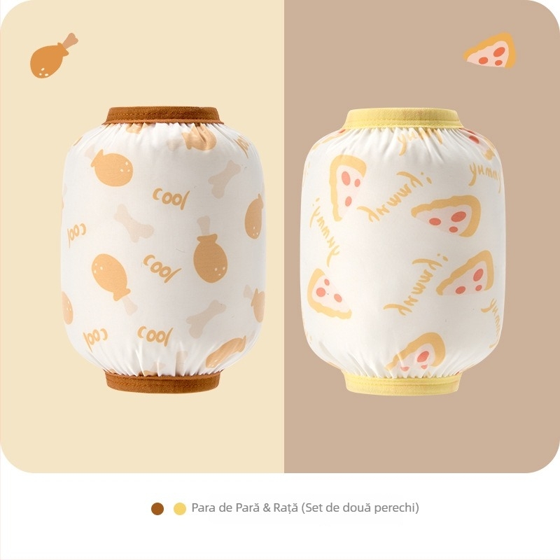 Manșete impermeabile pentru copii cu imprimeu cartoon, material nylon, stil coreean, pentru 1–8 ani, două perechi